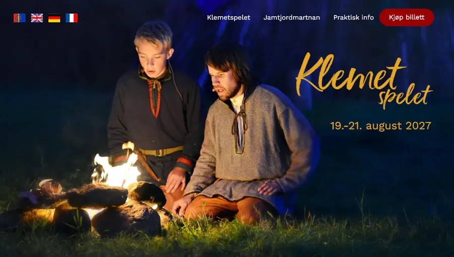 Skjermbilde av forsiden til Klemetspelet